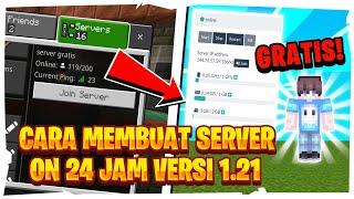 TERBARU! Cara Membuat Server Minecraft MCPE Dan JAVA Edition Versi 1.21 GRATIS On 24 Jam!!