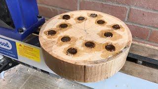 Wood turning - Ash Bowl with Sapele Spots!