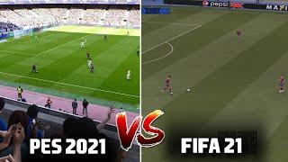  PES 2021 vs FIFA 21 | Live Broadcast Camera Gameplay Comparison | Fujimarupes