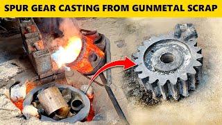 How To Make a Spur Gear From Gunmetal || Red Brass Scrap