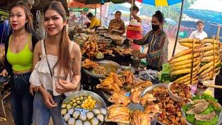 Best Cambodian street food tour @ Countryside! Delicicou Grilled Frogs, Fish, Chicken, Crab & More