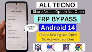 Tecno Spark 30C | 20C FRP Bypass Android 14 | Tecno Spark 30c Google Account Unlock Without Pc 2025