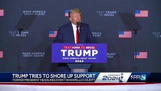 Former President Donald Trump returns to Iowa, speaks to crowd in Ottumwa