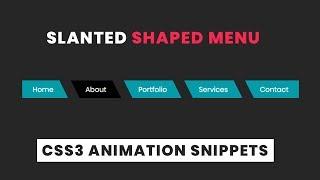 Slanted shaped menu hover effect | Slanted navigation bar using Html and Css