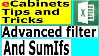 Use advanced filter and sumifs to summarize your eCabinets Cut list in excel.