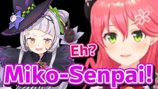 Miko gets surprised by Shion calling her "Miko-senpai"【Hololive】