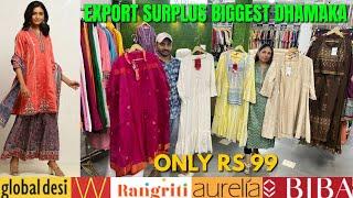 Cheapest Export Surplus | W Biba Aureila 100% Original | Kurti & Skd | WHOLESALE From Big Warehouse