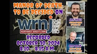 I Went on the WRNJ Morning Show with Bert Baron to promote Manor of Death!