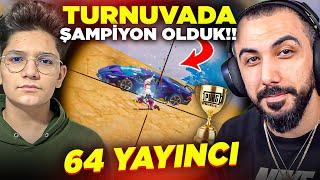 64 YAYINCI TEK UÇAKTA!! BÜYÜK YAYINCI TURNUVASINDA ŞAMPİYON OLDUK!! | PUBG MOBILE