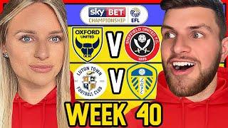 CHAMPIONSHIP WEEK 40 PREDICTIONS