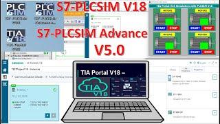 TIA Portal V18, PLCSIM Advance V5.0, PLCSIM V18 simulation project without PLCs hardware