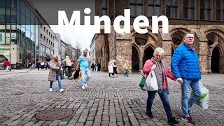 Minden, Deutschland. Spazieren Sie durch die Stadt mit einzigartiger Architektur! 4K