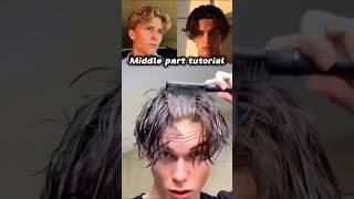 ""Middle part hair tutorial  #shorts #hairstyle #hairtutorial #trending #fyp