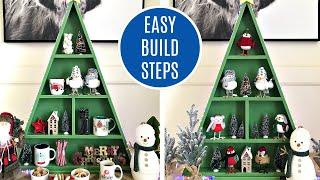 Easy DIY Wood Christmas Tree Display Shelf - Great Christmas Woodworking Project!