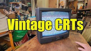 Storage Shed Clean-out Part 76. Testing & Pricing Vintage CRT TVs. Akai, Samsung & Sony Trinitron