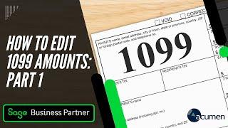 How to Edit 1099 Amounts in Sage 300: Part 1