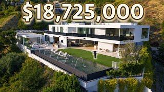 INSIDE a $18,725,000 BEVERLY HILLS MODERN MANSION with City Views!