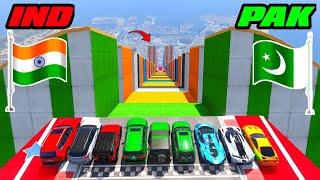 INDIA VS PAKISTAN | GTA 5 INDIA VS PAKISTAN VS SUPER CARS BIG STAIRS CHALLENGE | GTA 5 GAMEPLAY