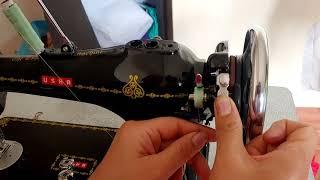 Filling thread on Bobbin , Usha को  umbrella sewing machine को बोबिन मा धागो लगाउने तरिका