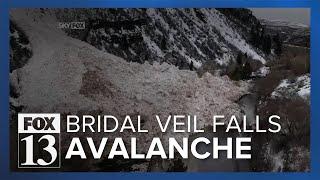 Large avalanche seen at popular Bridal Veil Falls area