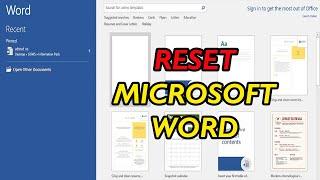 How to reset Microsoft word to default settings (Easy steps)