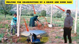 in nomadic tale help engineer to nomadic grandmother in building a nomadic hut & nomadic shelter