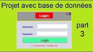 Projet java swing avec base de données Login and Register with database part 3