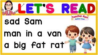 LEARN TO READ | CVC Phrases | Sentences | Reading tutorial for Kids | Practice Reading | Teacher Aya