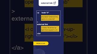 2 Steps to make external links fully accessible. #aria #wcag #webaccessibility #webdeveloper #ada