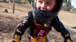 FOUR YEAR OLD LEARNS HOW TO RIDE DIRT BIKE