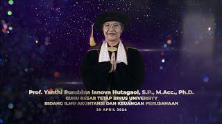 Pengukuhan Guru Besar Prof. Ir. Yanthi Rumbina Ianova Hutagaol, M.Acc., Ph.D