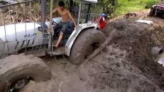 Tractor stuck in mud ,How to get unstuck