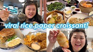 trying bougie dimsum restaurant , viral rice paper croissant  + we're back!!! 