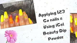 Applying: 123 Go Nails and using iGel Beauty Dip Powder