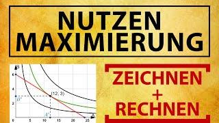 NUTZENMAXIMIERUNG (Optimierung mit Indifferenzkurven + Budgetgerade,  Konsumplan und Nachfrage)