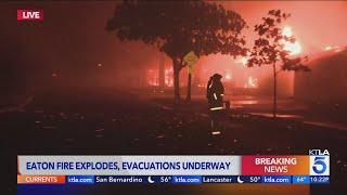 2 major wildfires torch homes in metro Los Angeles - Tuesday 10PM team coverage