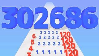 NUMBER MERGE: Run Master — 302,686 FINAL SCORE (Max Level, Gameplay)