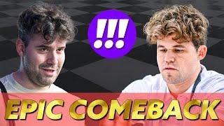 EPIC COMEBACK - Blunder becomes brilliancy | Nepomniachtchi vs Carlsen | Champions Chess Tour 2024