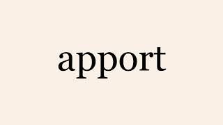 apport