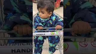 Angry boy going on shopping in shopping trolley .#shopping#asda#baby#boysattitudestatus#shorts#kids