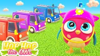 Baby cartoons for kids & Hop Hop the owl full episodes. Street vehicles & a fire truck.