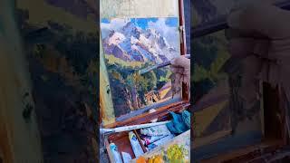 The last plein air in the mountains of North Ossetia #impressionist #oiloncanvas #artgallerys #art