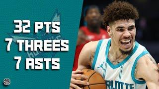 LaMelo Ball 32 pts 7 threes 7 asts vs Heat 24/25 season