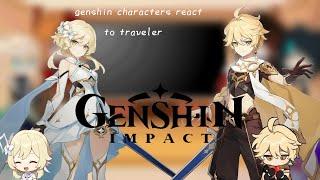 Genshin react to traveler(the twins/lumine and aether)  •Gacha club•