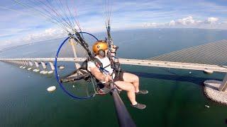 Flying Under The SkyWay Bridge On My Paramotor!