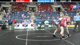 Fargo 2012 182 Round 1: Cash Wilcke (Iowa) vs. Alexander Benoit (Illinois)