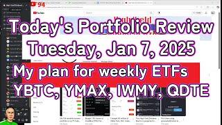 Today's Portfolio Review | Tuesday, Jan 7, 2025 | My plan for weekly ETFs YBTC, YMAX, IWMY, QDTE