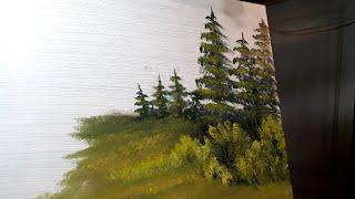 [tuto] Comment peindre des sapins, de l'herbe et des buissons. Peinture à l'huile.