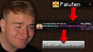 Ich JOINE mit YOUTUBER ACCOUNTS auf CRACKED SERVER in MINECRAFT