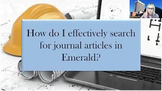 Finding Journal Articles in Emerald